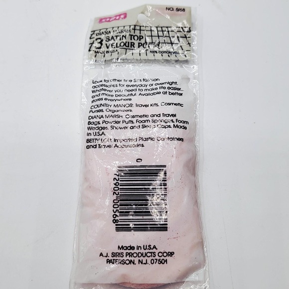 Vintage Diana Marsh Velous Powder Puff 3-Pack‎ Pink (New) - Picture 2 of 2